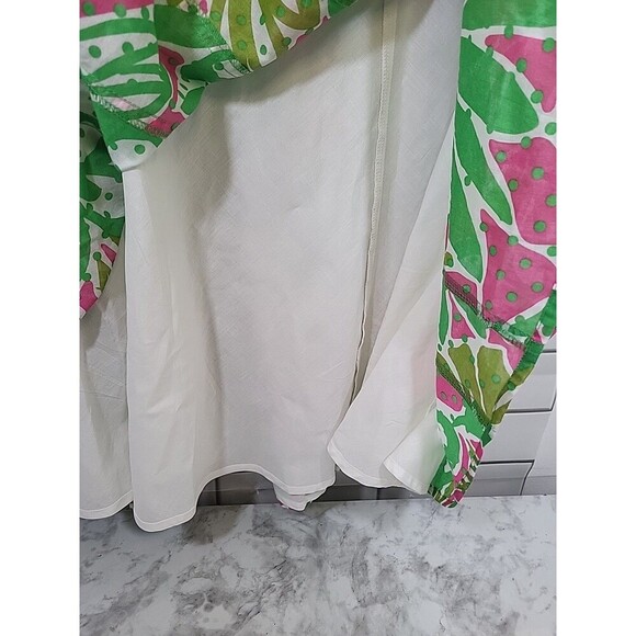 Ruby Rd Womens Sz 10 Flared Midi Skirt Cotton Lined Tropical Festive Vacation - Picture 2 of 7